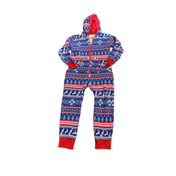Tipsy Elves Christmas Onesie Men’s Small Red Green Holiday Pajamas - Picture 6 of 6